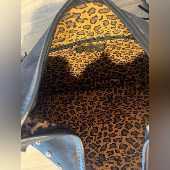 Raviani Black Fringe American Original Bronco Logo Tote Bag‎ Sold Out - Picture 12 of 12